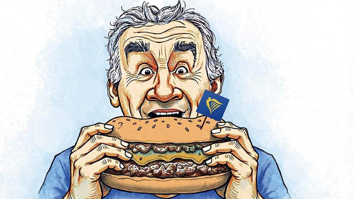Una caricatura de Michael O'Leary.