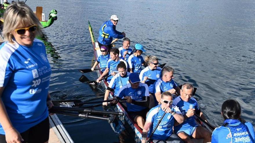 Una de las embarcaciones que remó ayer.