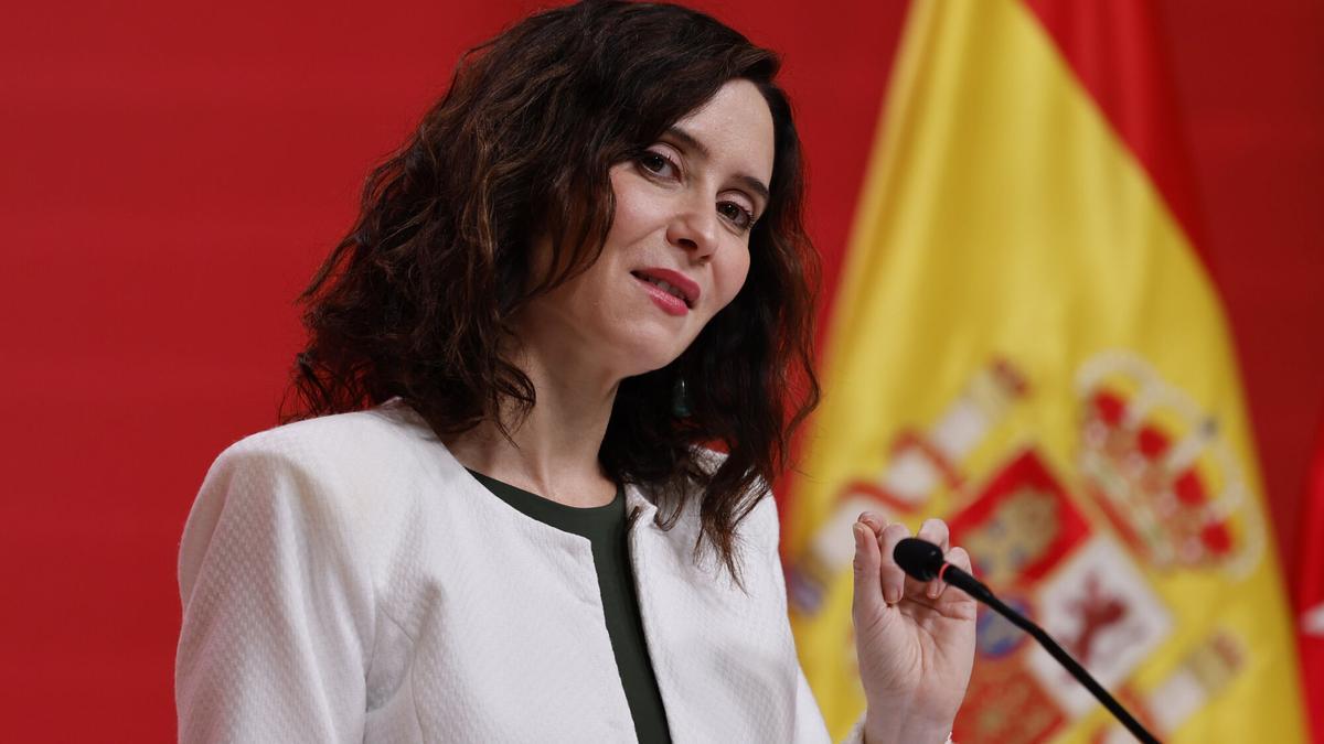 La presidenta madrileña, Isabel Díaz Ayuso.