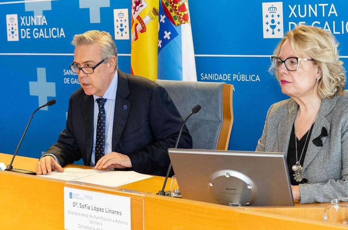 Antonio Gómez Caamaño, acompañado de Sofía López, en rueda de prensa