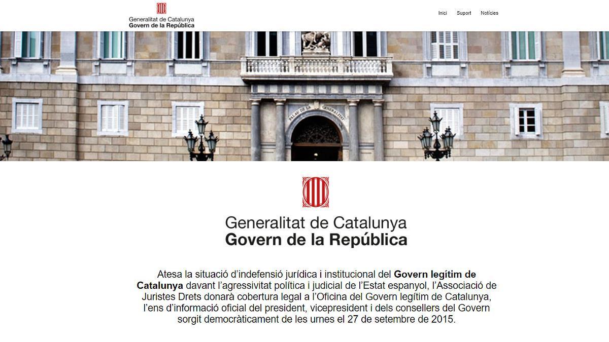 Captura de pantalla de la web del &quot;Govern de la República&quot;.