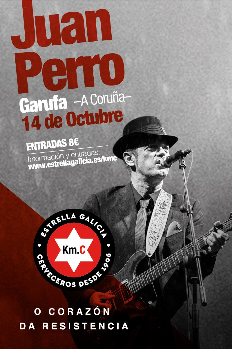 Cartel del concierto de Juan Perro, este mes, en el ciclo KmC de Estrella Galicia.