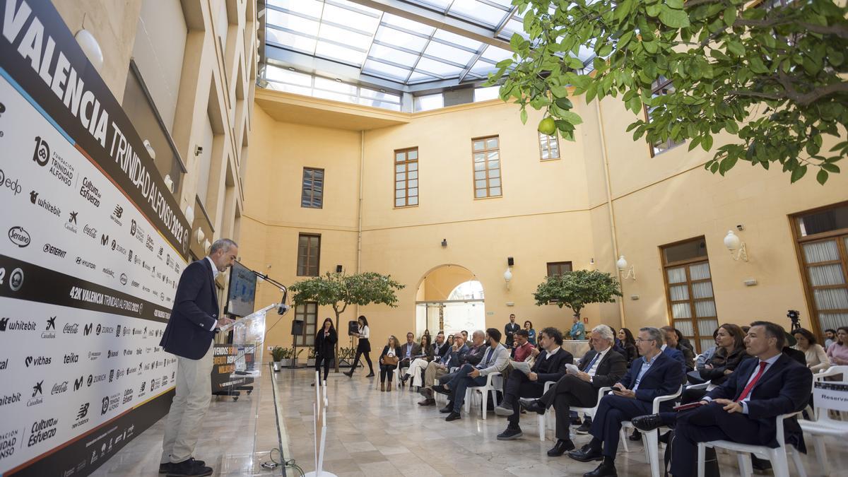 Un momento de la presentación del Maratón de València.