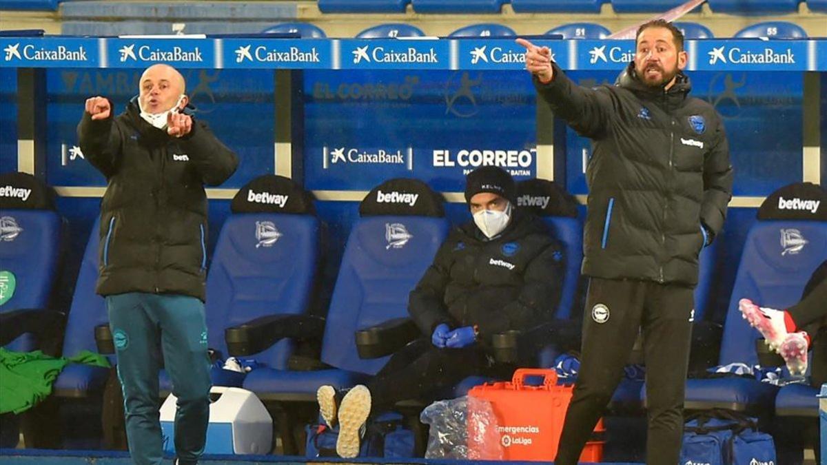 Pablo Machín, durante un encuentro de liga