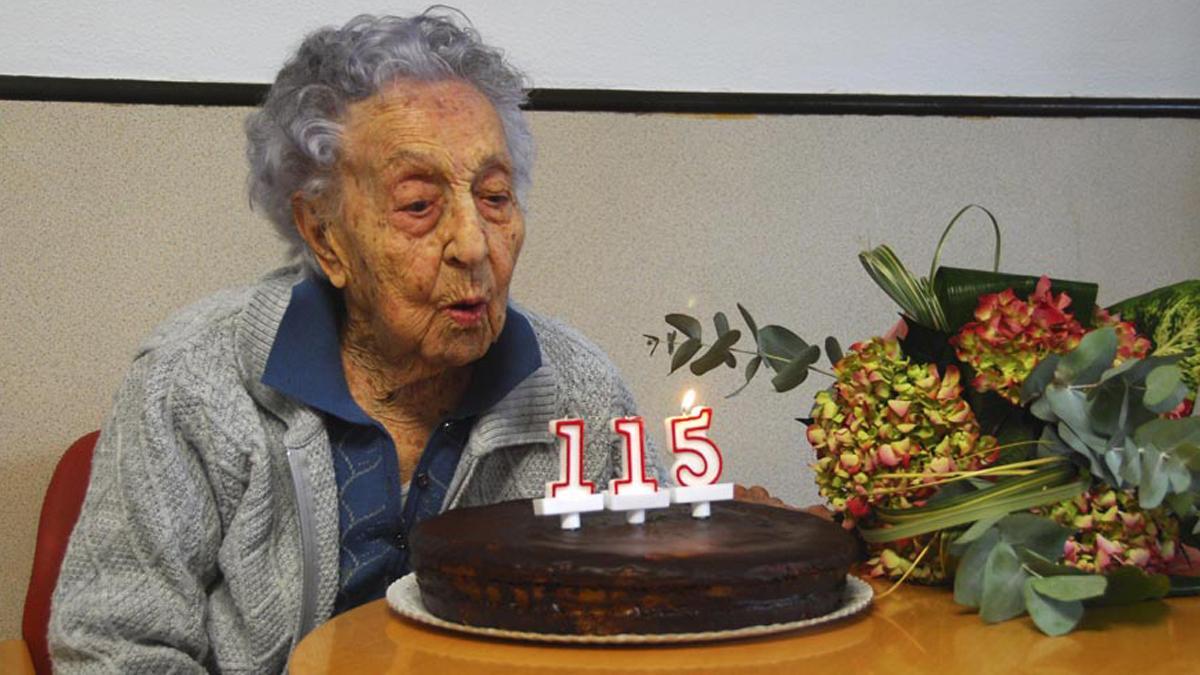 Maria Branyas, en la celebración de su 115 aniversario