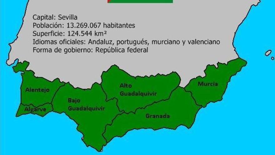 Mapa difundido de la proclamada república.