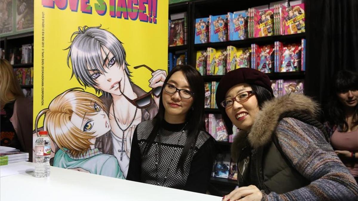 Eiki Eiki (izquierda) y Taishi Zaou en el Salón del Manga de Barcelona.