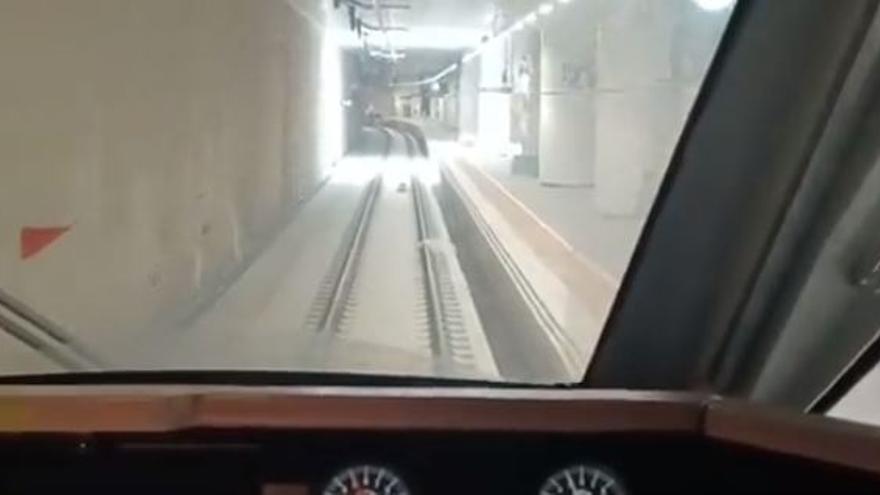 Un tren recorre las vías del AVE en Murcia