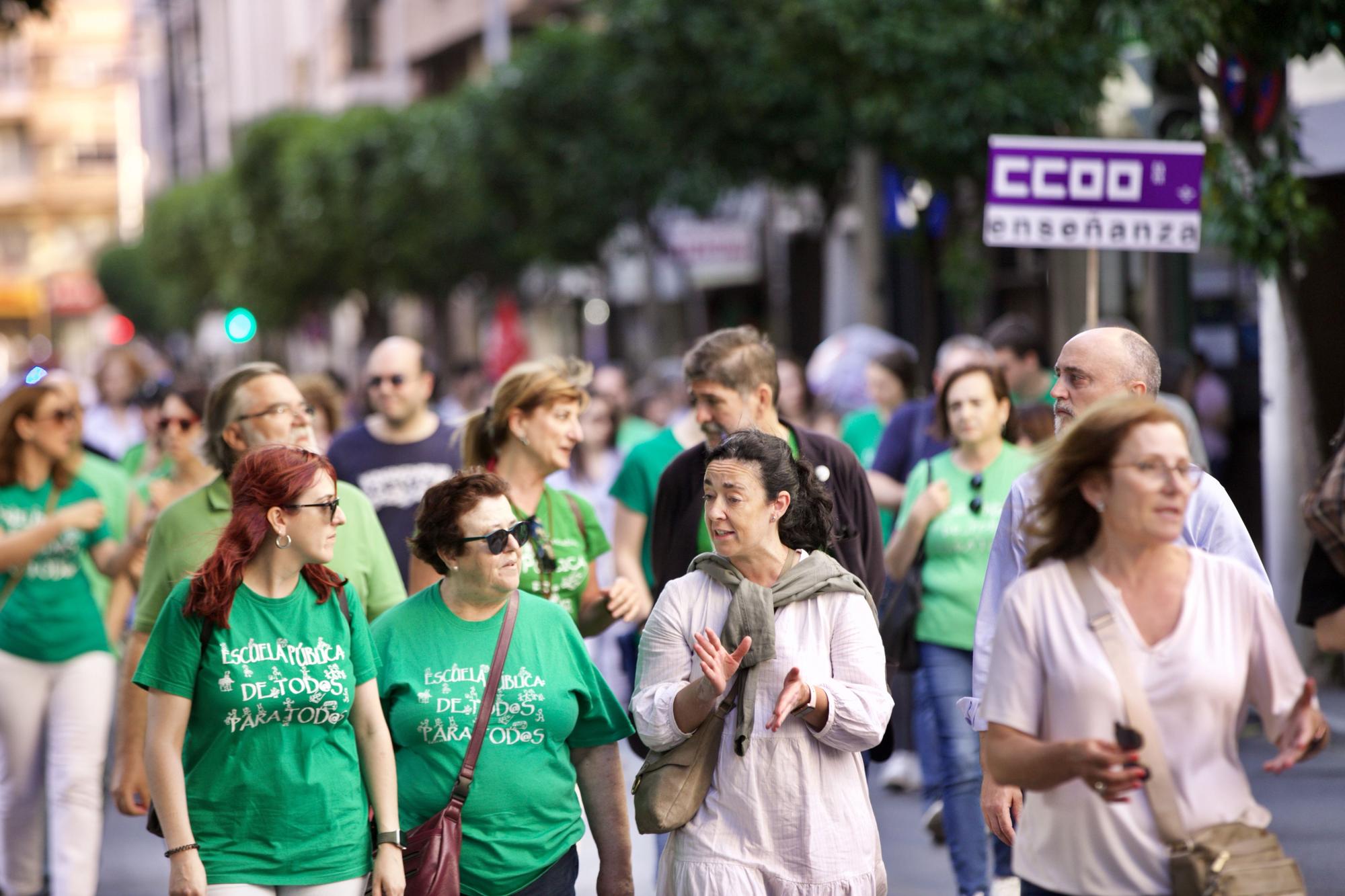 Manifestación en defensa de la educación pública en Murcia