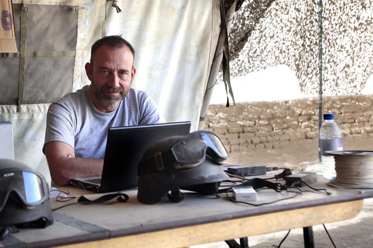 El periodista Marc Marginedas a la base canadenca de Patricia a Nakhonay, a l’Afganistan, l’octubre del 2010.