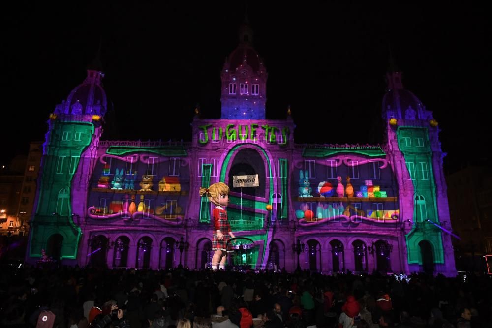 Navidad en A Coruña | Encendido del alumbrado navideño en María Pita