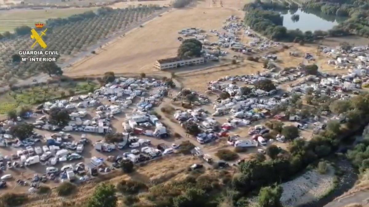 Imagen aérea de la rave de La Granja.