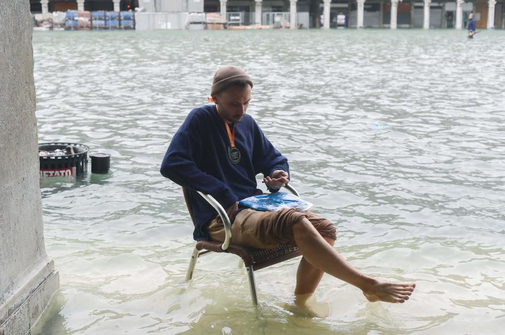 Venecia inundada por el ''acqua alta''