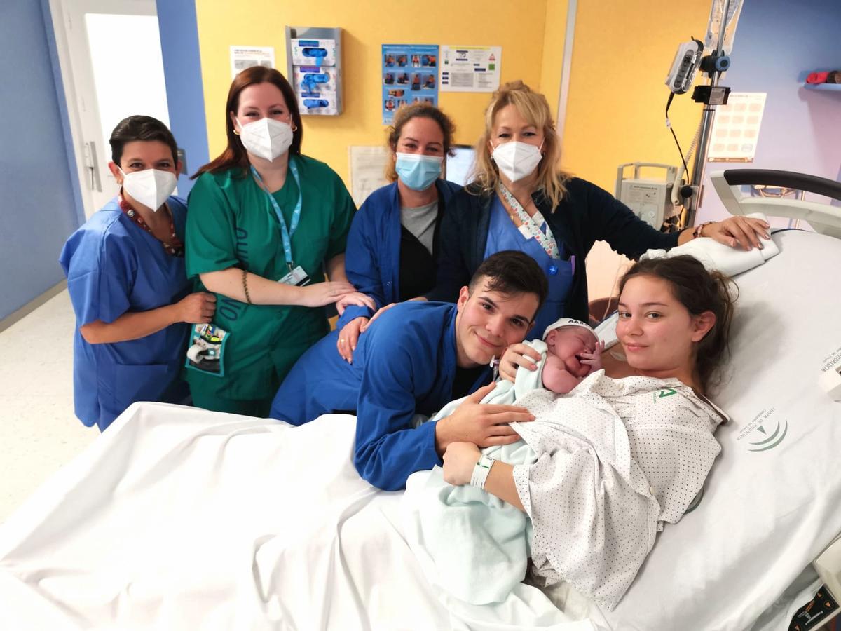 Aarón, primer bebé nacido en Andalucía, en la provincia de Málaga.