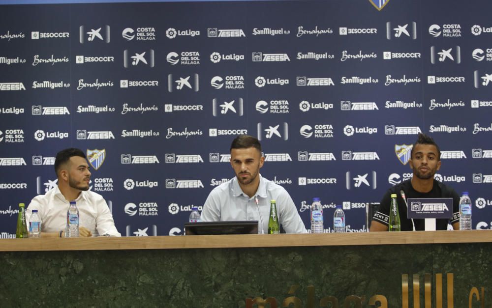 El Málaga CF presenta a Sadiku , González, y Benkhemassa