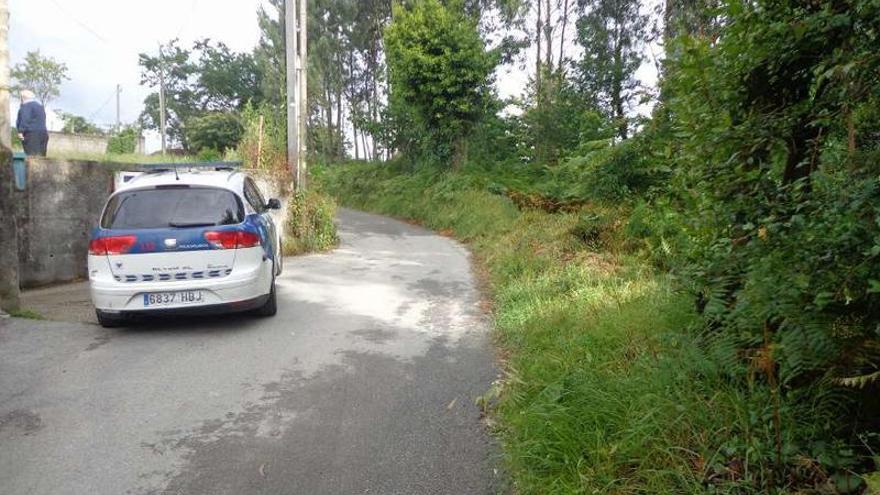 Lugar de Touzal en donde ocurrió el accidente entre el niño en bicicleta y un turismo.