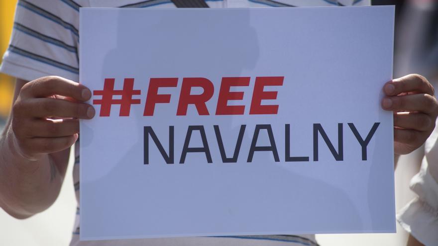 Protesta de apoyo a Alexei Navalni.