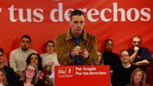 El presidente del Gobierno, Pedro Sánchez, en un acto del PSOE en Teruel