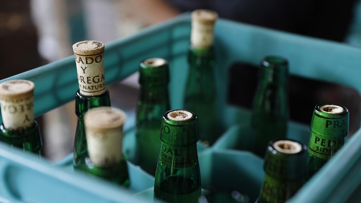 Una caja de sidra.