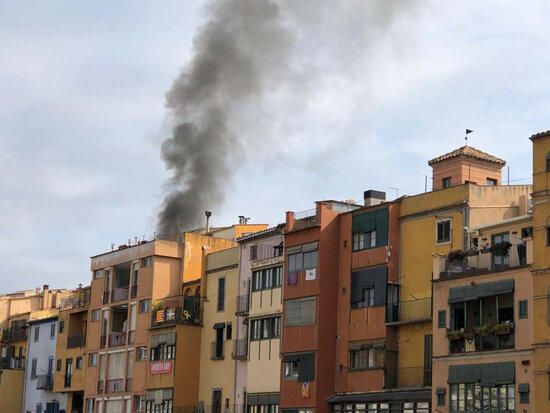 Incendi al Barri Vell de Girona