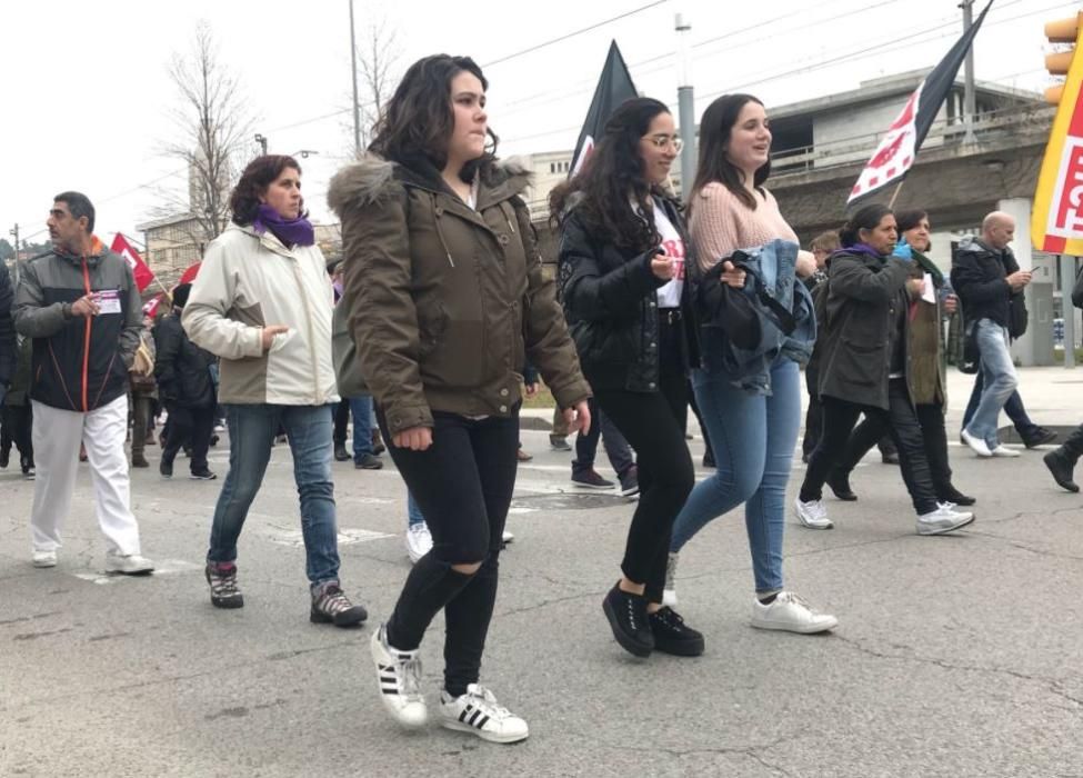 Mobilització a Girona amb motiu de la vaga feminista