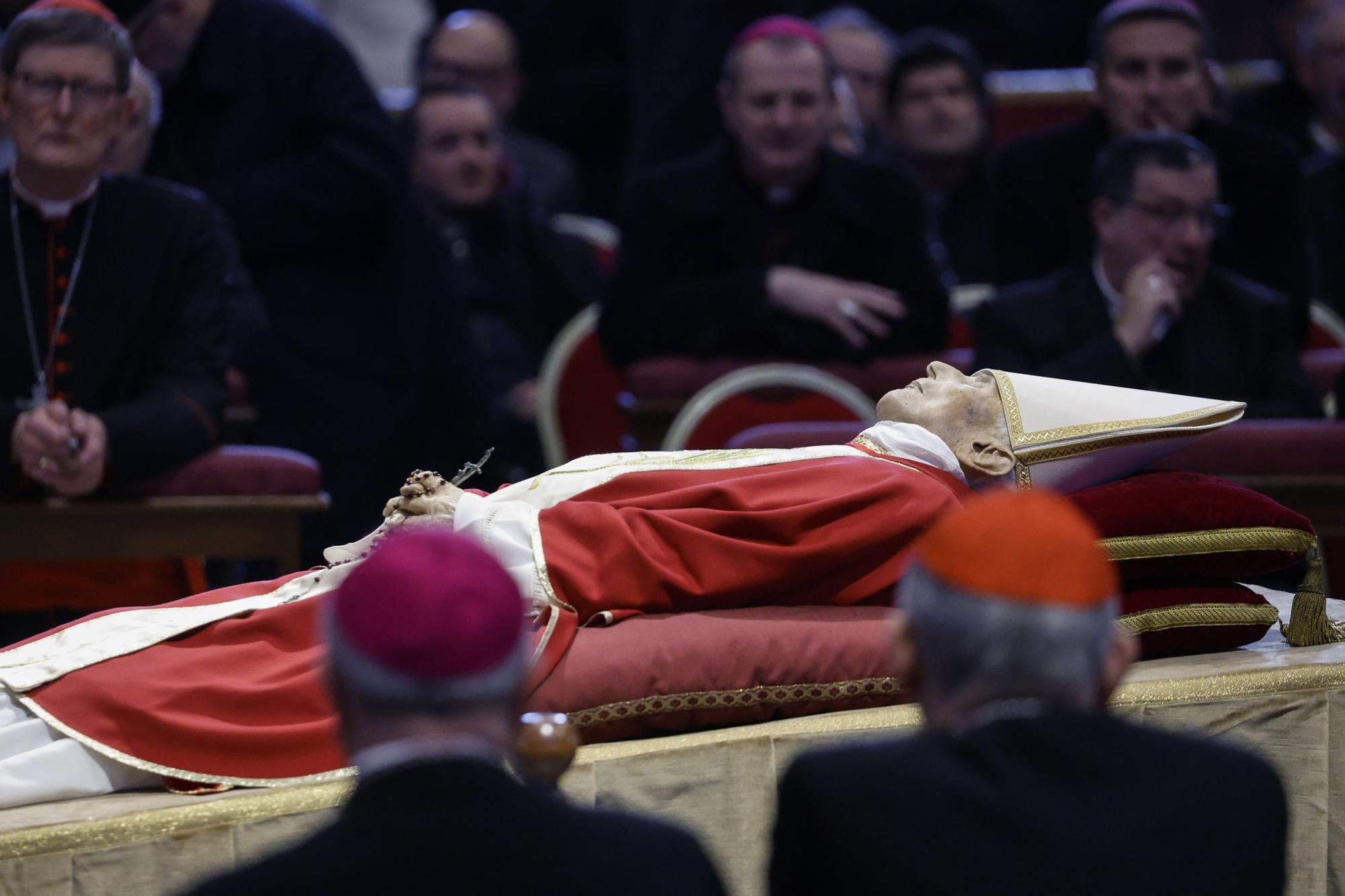 Pope Emeritus Benedict XVI's body lies in state in St. Peter's Basilica for public viewing