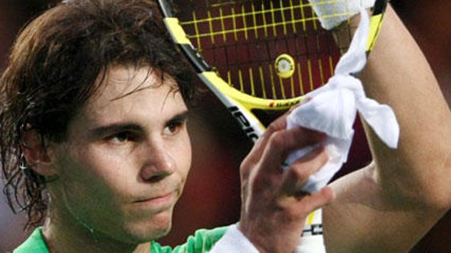 Rafael Nadal celebra su victoria ante Almagro