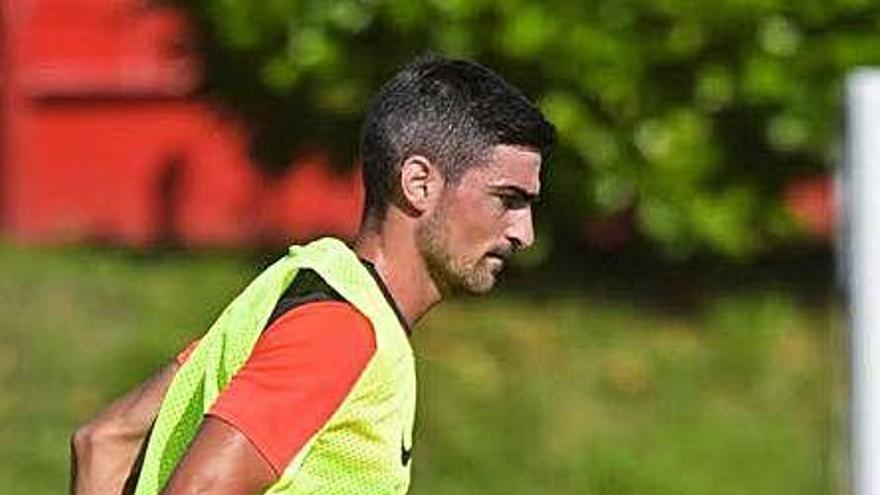 Borja López, durante el entrenamiento de ayer.