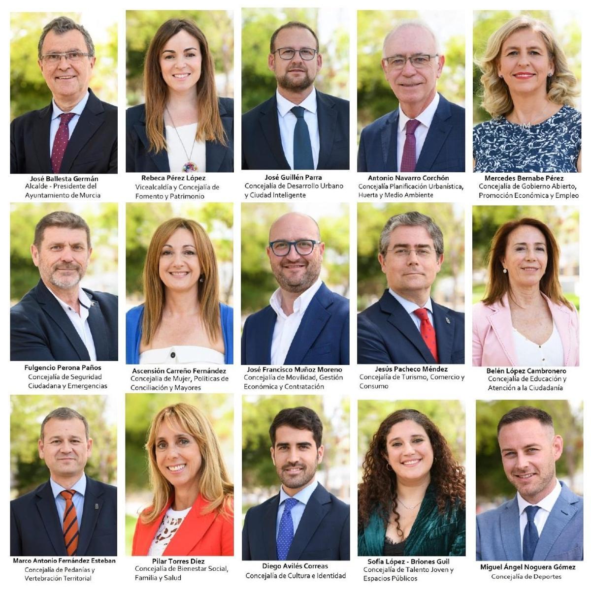 Las caras del nuevo equipo de Gobierno en Murcia