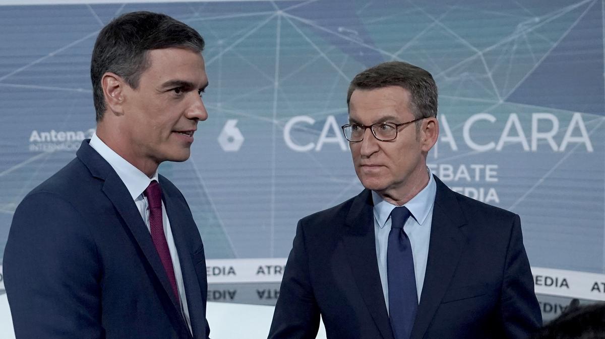 El debate electoral Pedro Sánchez - Alberto Núñez Feijóo, en imágenes