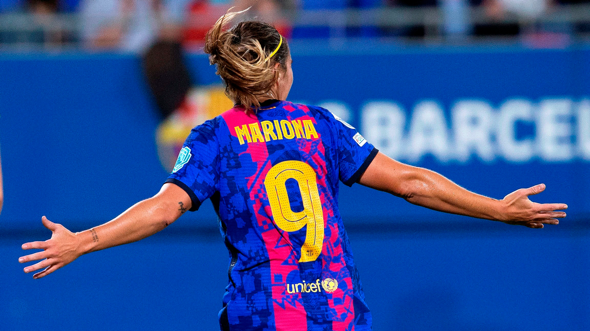 Mariona Caldentey en un partido de la Champions League