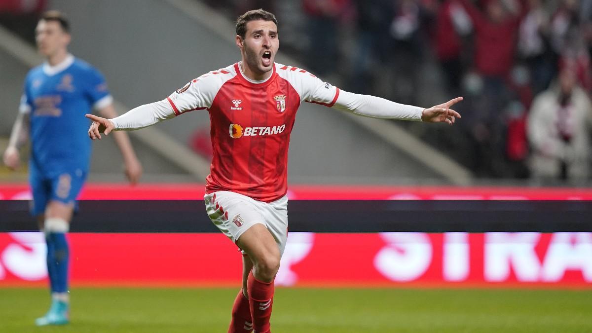 Abel Ruiz celebrando un gol con el Braga