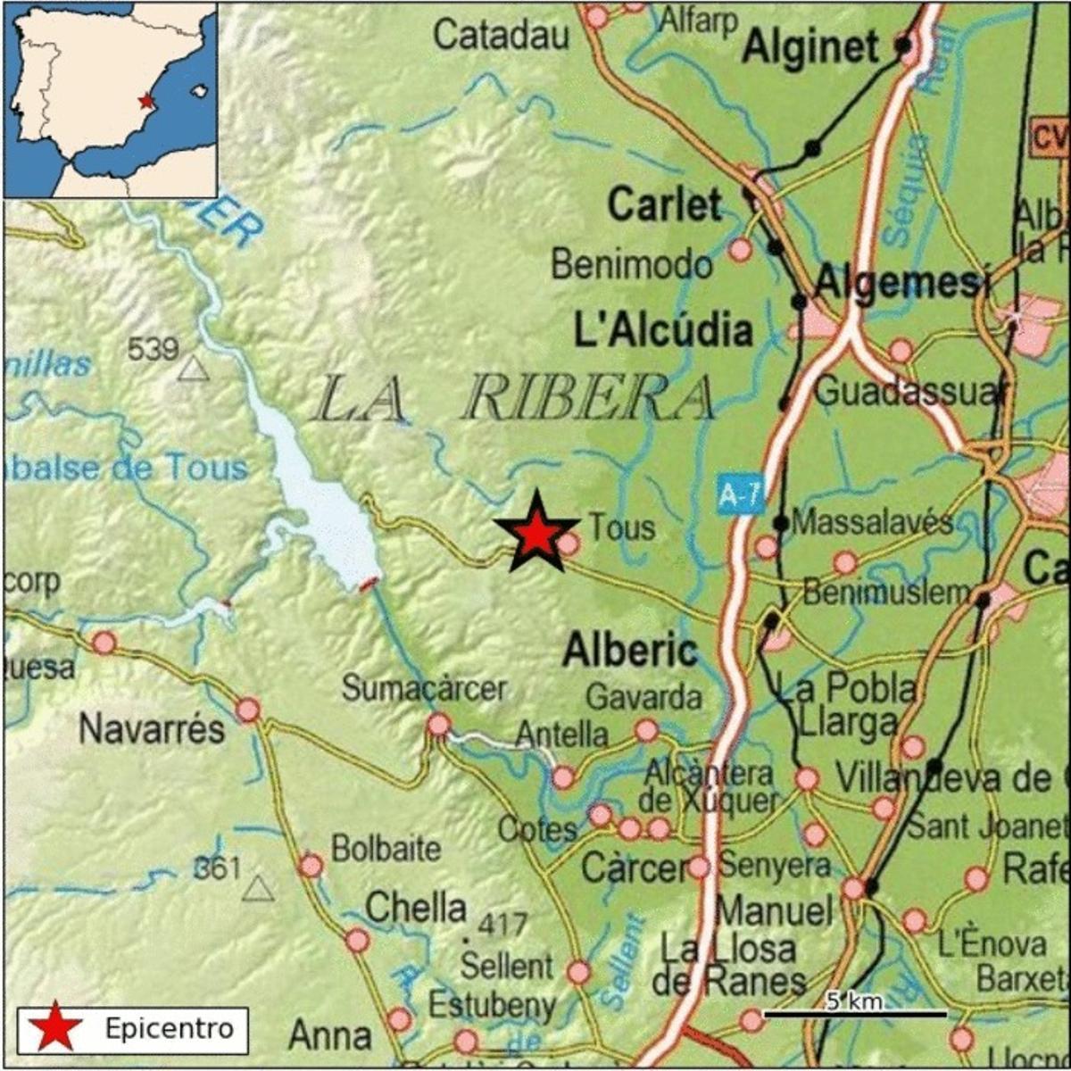 Un terremoto de magnitud 2,9 sorprende a los vecinos de Tous