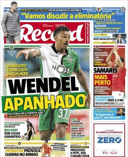 Portada RECORD miércoles 17 de abril de 2019