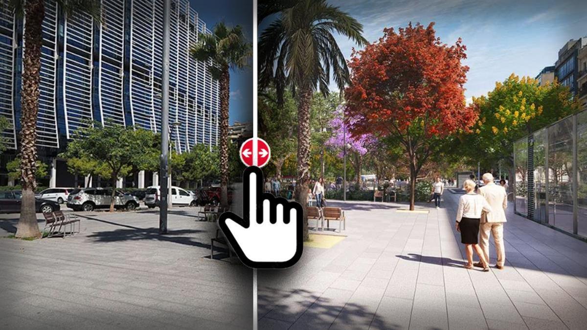 El antes y después previsto de la avenida de Roma.