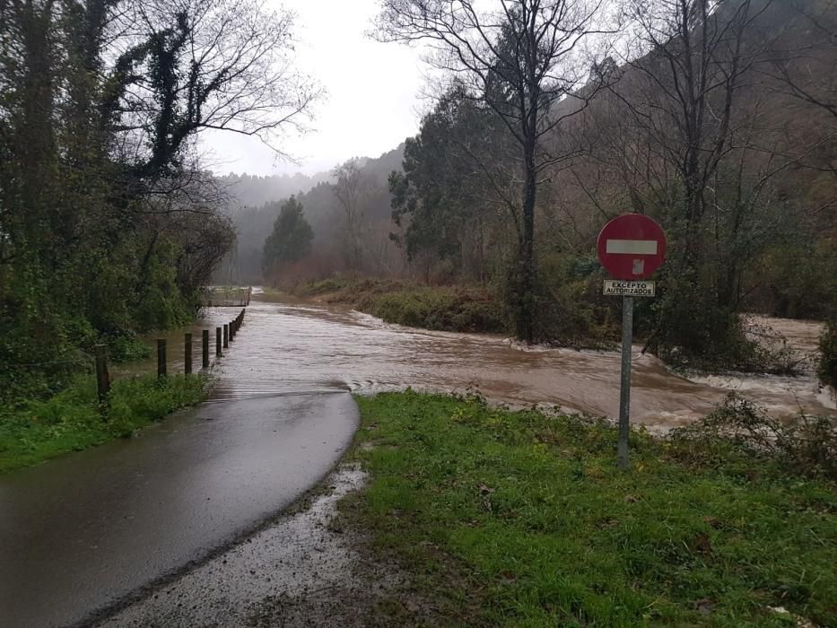 Temporal en Asturias: Segundo día de riadas y desperfectos en Asturias