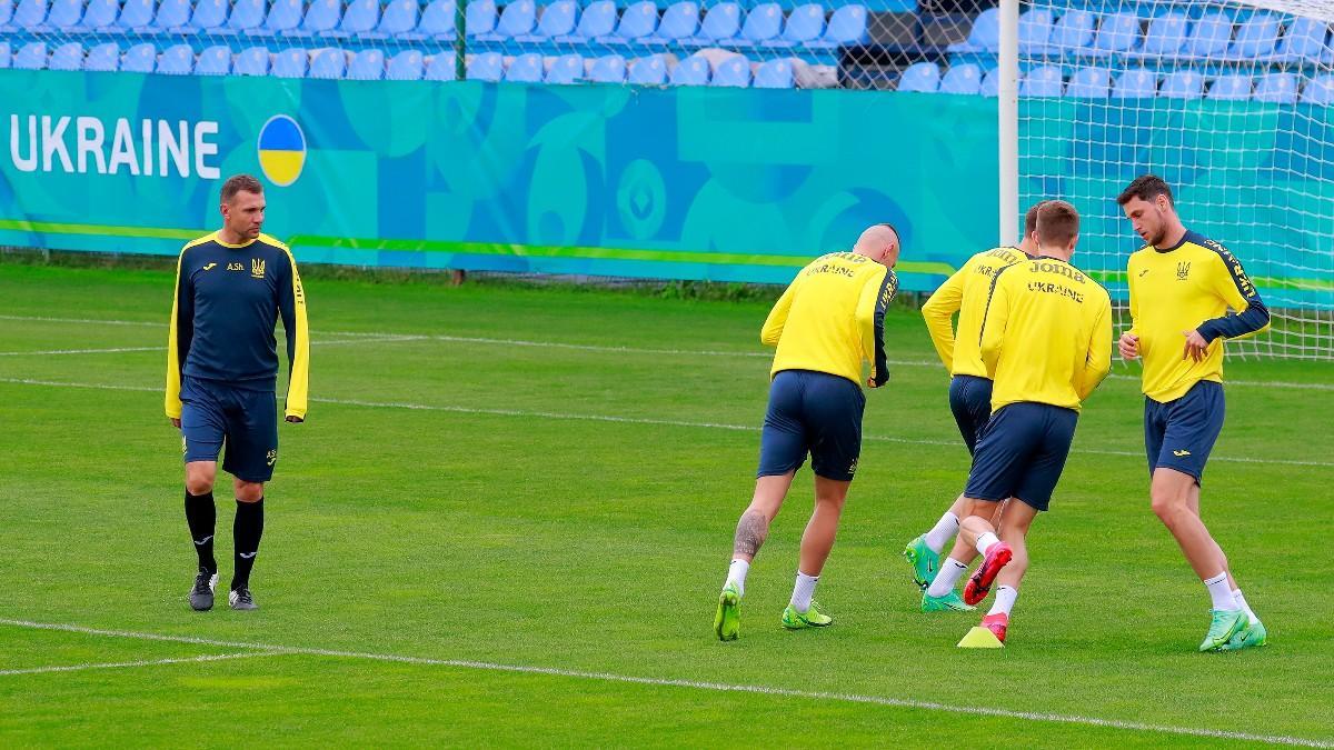 Ucrania durante un entrenamiento en la Eurocopa