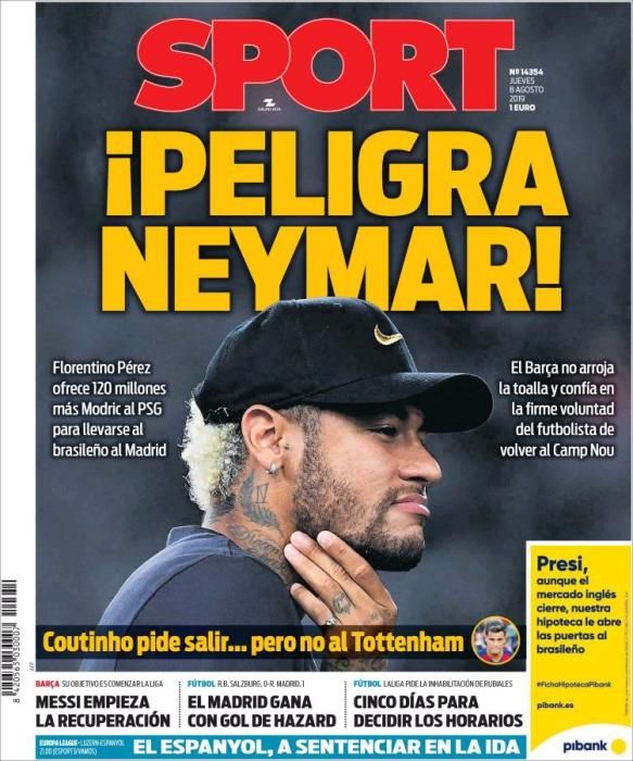 Portada Sport 8 de Agosto de 2019