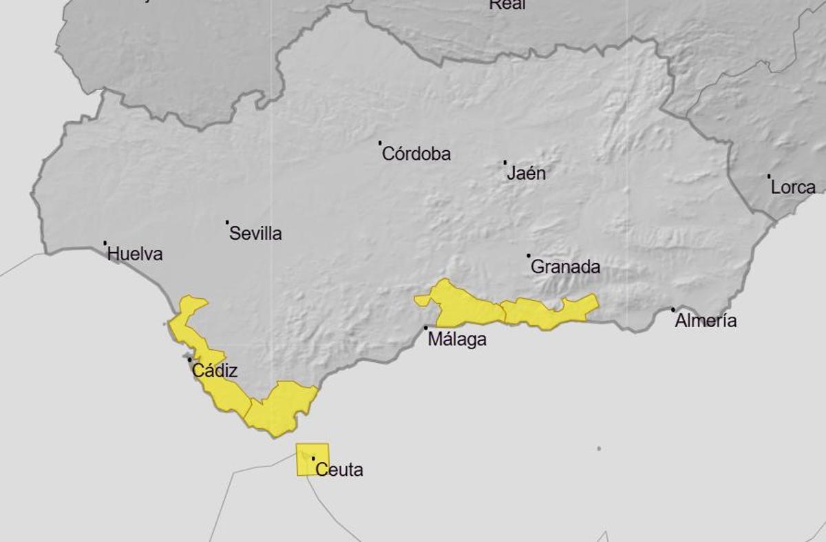 Avisos activados para la tarde de este lunes en Andalucía