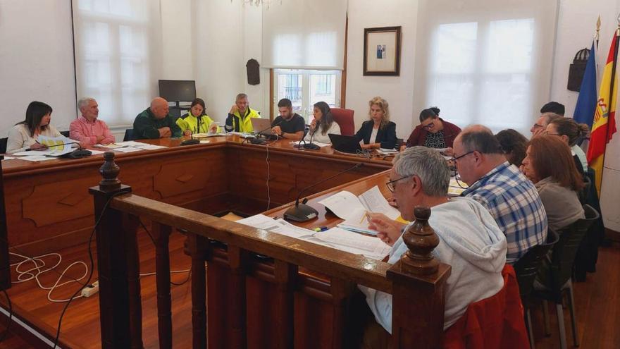 Un momento de la reunión de la Mesa Xeral de Negociación de Bueu de la pasada semana.