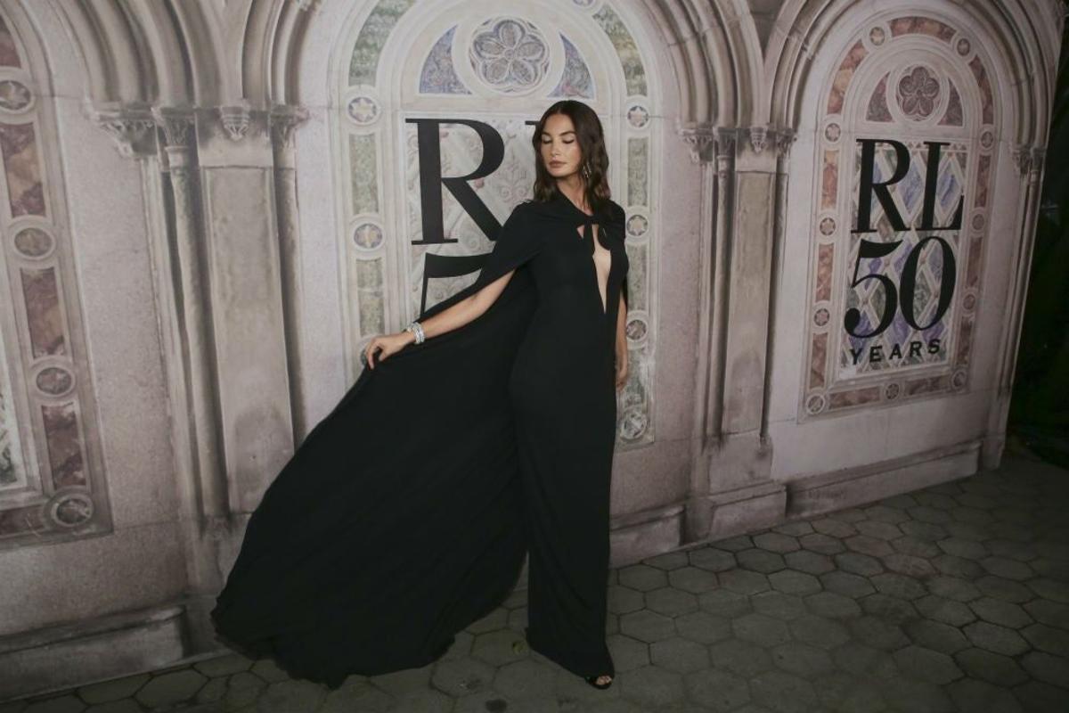 Lily Aldridge en la fiesta 50º aniversario de Ralph Lauren