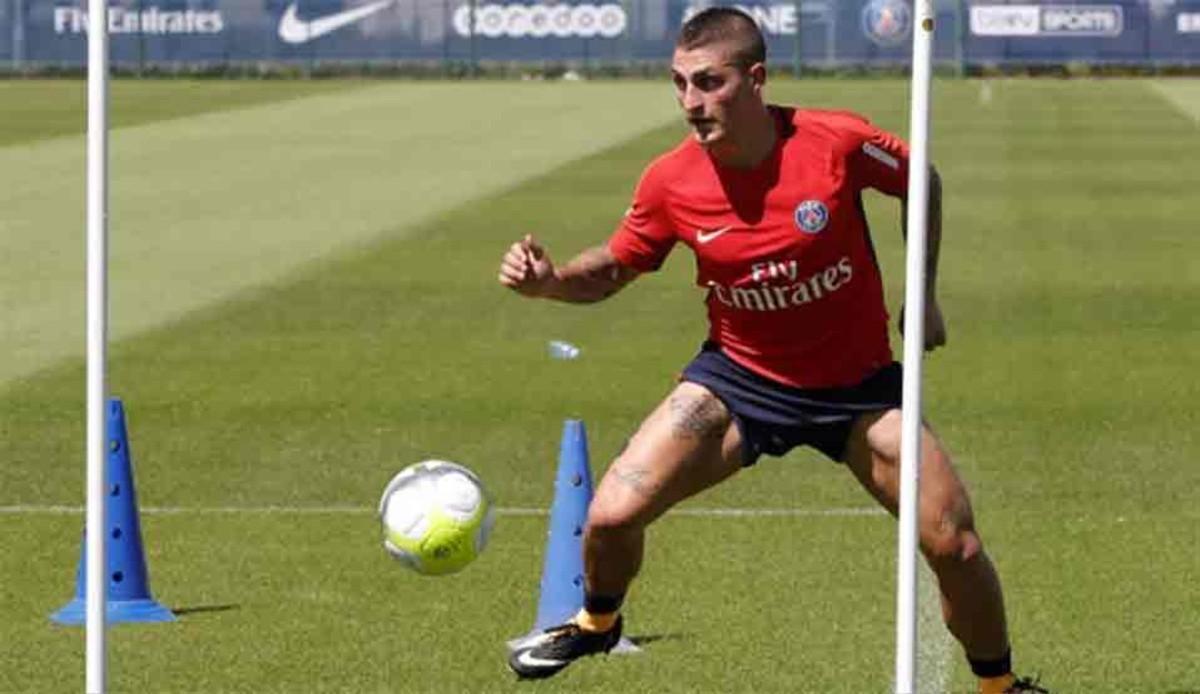 Marco Verratti no participó en la sesión vespertina