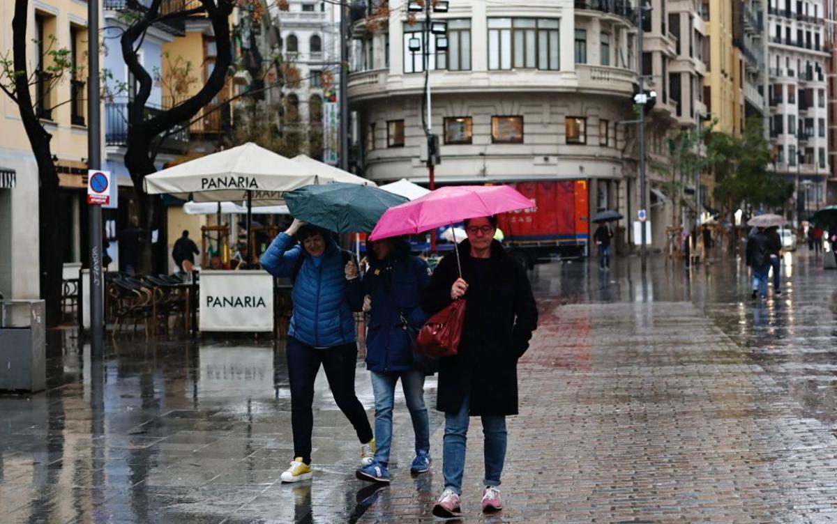 Lluvias débiles en València