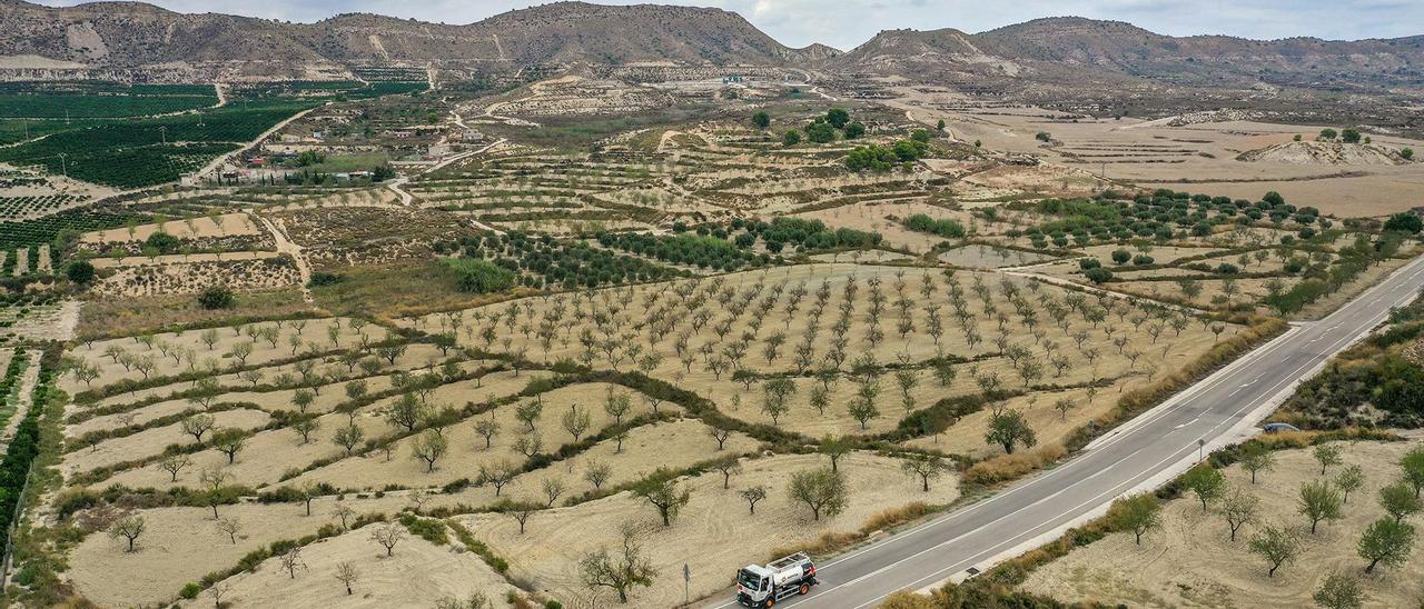 Vista aérea de la zona en la que se pretende ubicar la planta de producción de abonos al aire libre sobre 13 hectáreas.