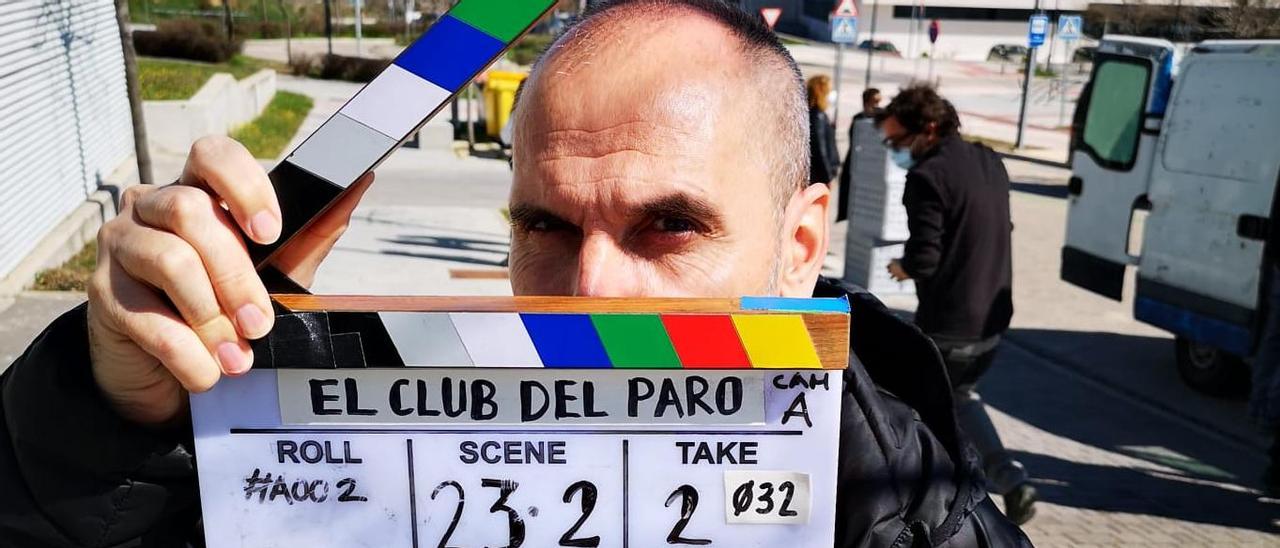 David Marqués, en el rodaje de &#039;El club del paro&#039;,