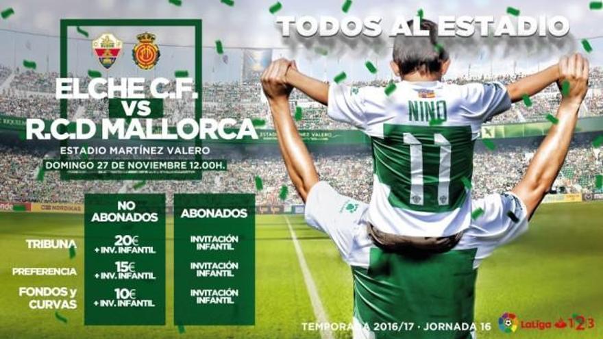 El Elche lanza una promoción destinada a los niños para el partido ante el Mallorca