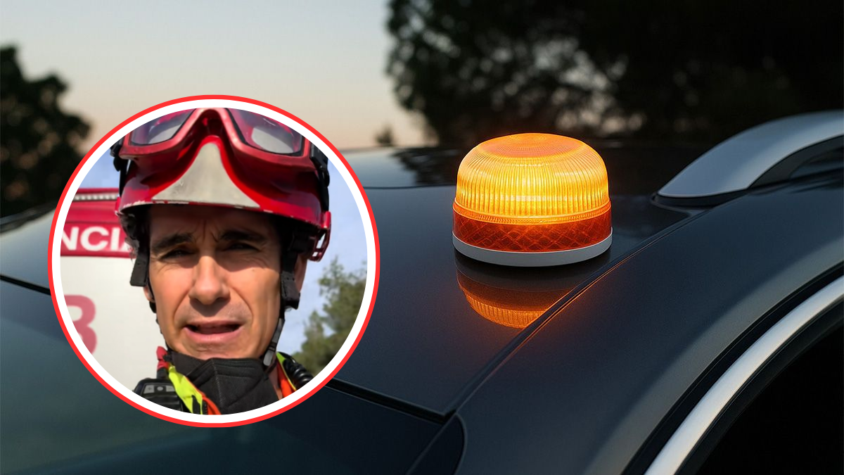 El bombero Edi Díaz duda de la utilidad de las balizas V16.