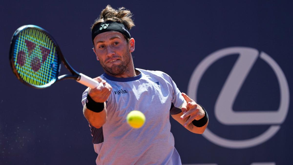 Casper Ruud, en su primer partido en el Barcelona Open contra Alexandre Müller