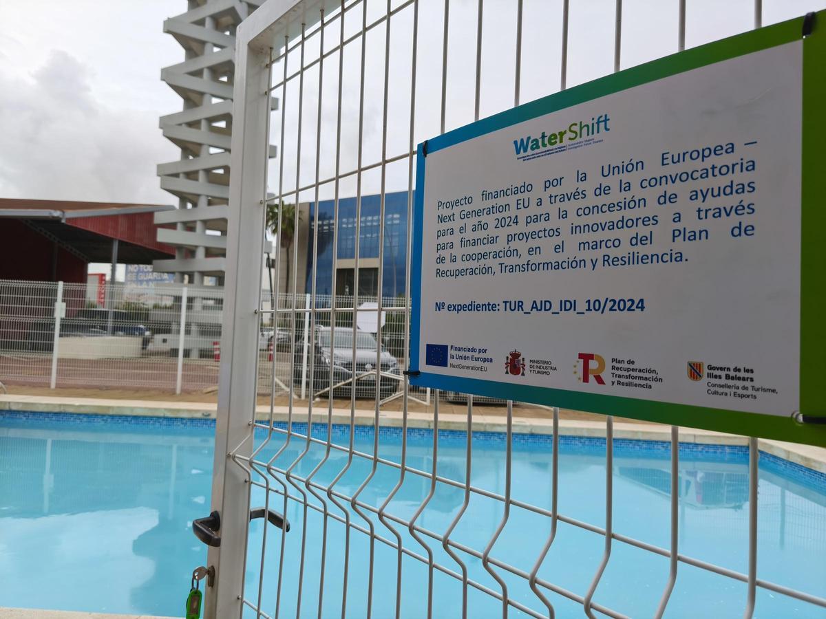 Piscina experimental donde se desarrolla el proyecto Watershift en Hotecma (Palma).