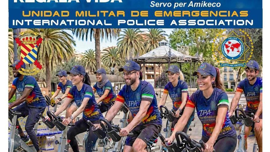 La UME se traslada a Badajoz para pedalear por la donación de médula ósea